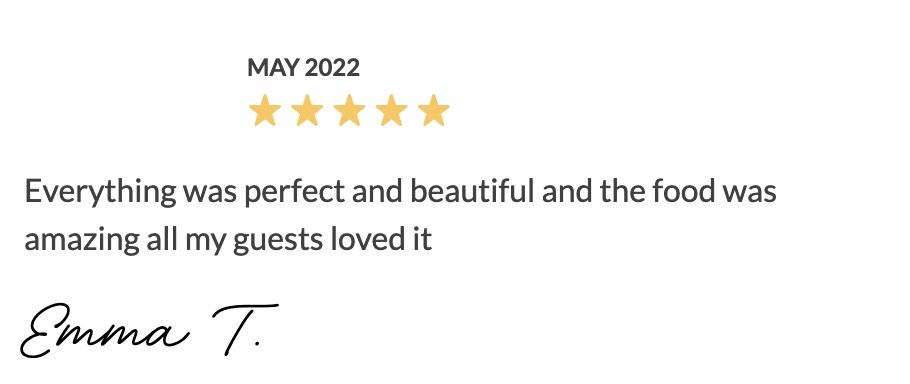 Five-star Easy Weddings review from Emma T.